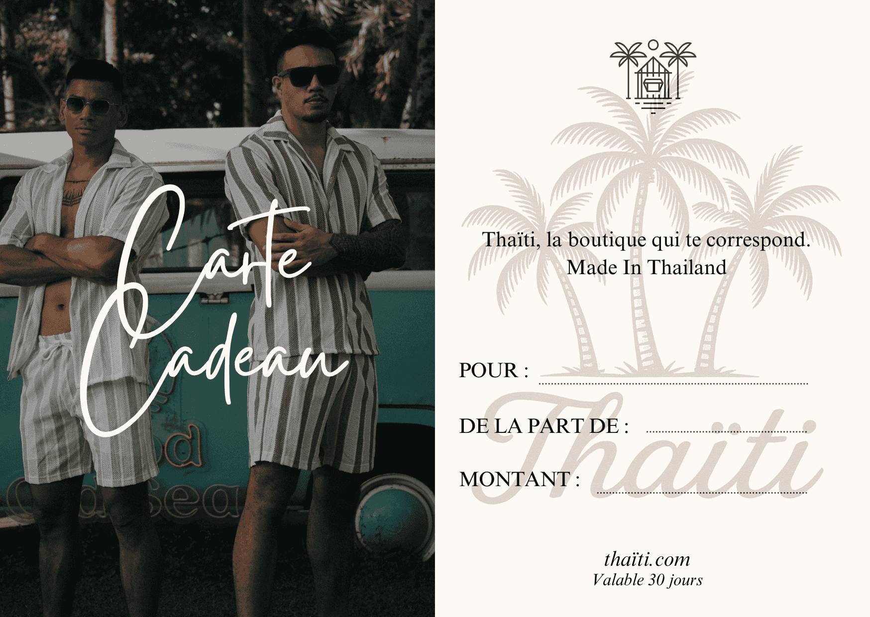 Carte-Cadeau Thaïti